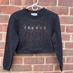 CARVEN speckled logo sweatshirt SZ XS